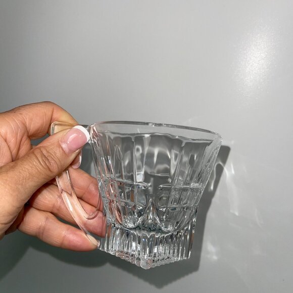 RCR Royal Crystal Rock Vintage Coffee Tea Square Bottom Glasses Set of 2 - Picture 2 of 8